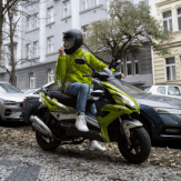 courier on scooter